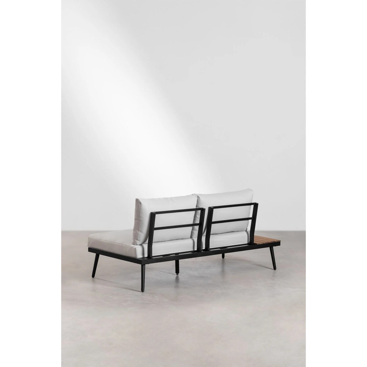 Zestaw ogrodowy: 4-osobowy narożnik ze stolikiem kawowym, aluminium i drewno akacjowe Kalen