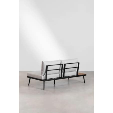 Zestaw ogrodowy: 4-osobowy narożnik ze stolikiem kawowym, aluminium i drewno akacjowe Kalen