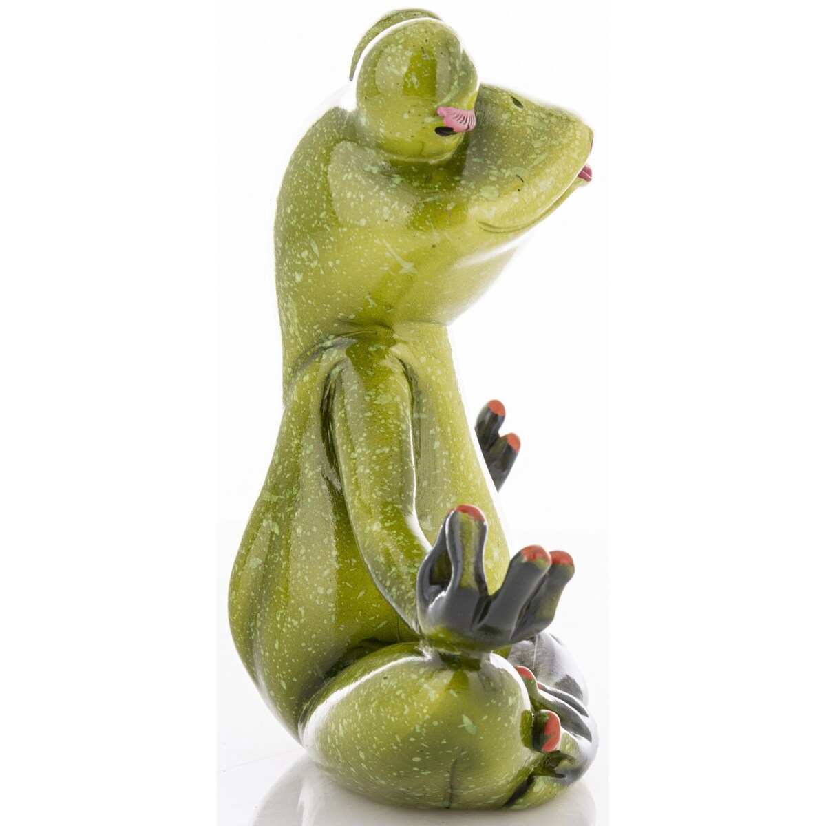 Dekoracja - żaba joginka 14,5x15,5x7 cm pozycja LOTOSU