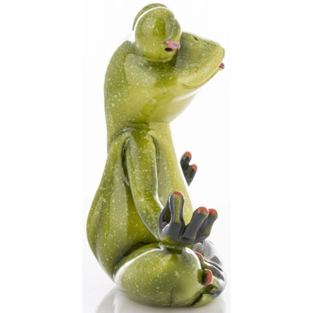 Dekoracja - żaba joginka 14,5x15,5x7 cm pozycja LOTOSU