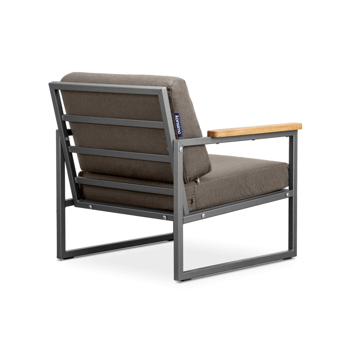 KONSIMO TRIBO Fotel ogrodowy w stylu industrialnym wykonany ze stali w kolorze antracytowym