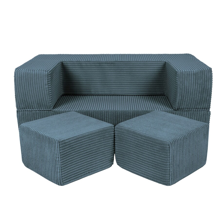 Piankowa Sofa Kostka dla Dzieci - Sofa do Pokoju Dziecięcego, Aesthetic, Turkusowa
