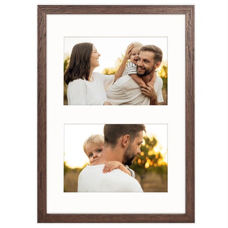 Ramka na 2 zdjęcia 10x15 cm foto galeria zdjęć multirama brązowa 21x30 cm FRAMAI