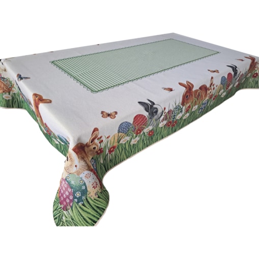 Obrus Wielkanocny 140X220 Cm Na Stół Ozdobny Dekoracyjny Zające