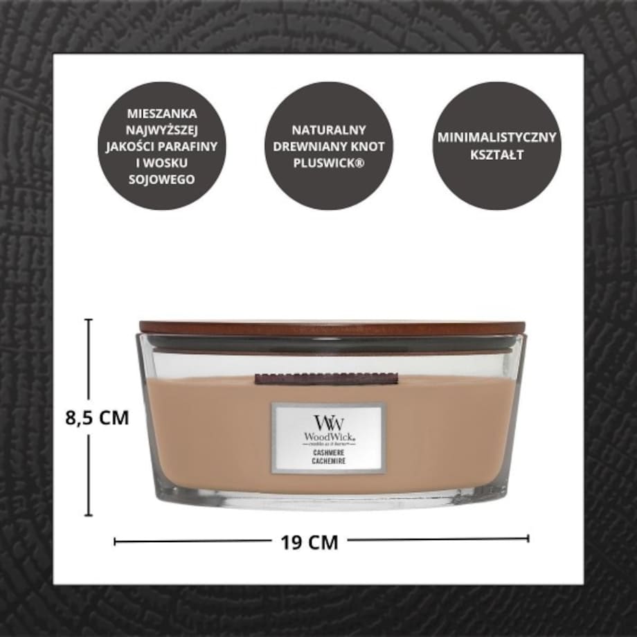 WoodWick świeca Elipsa CASHMERE
