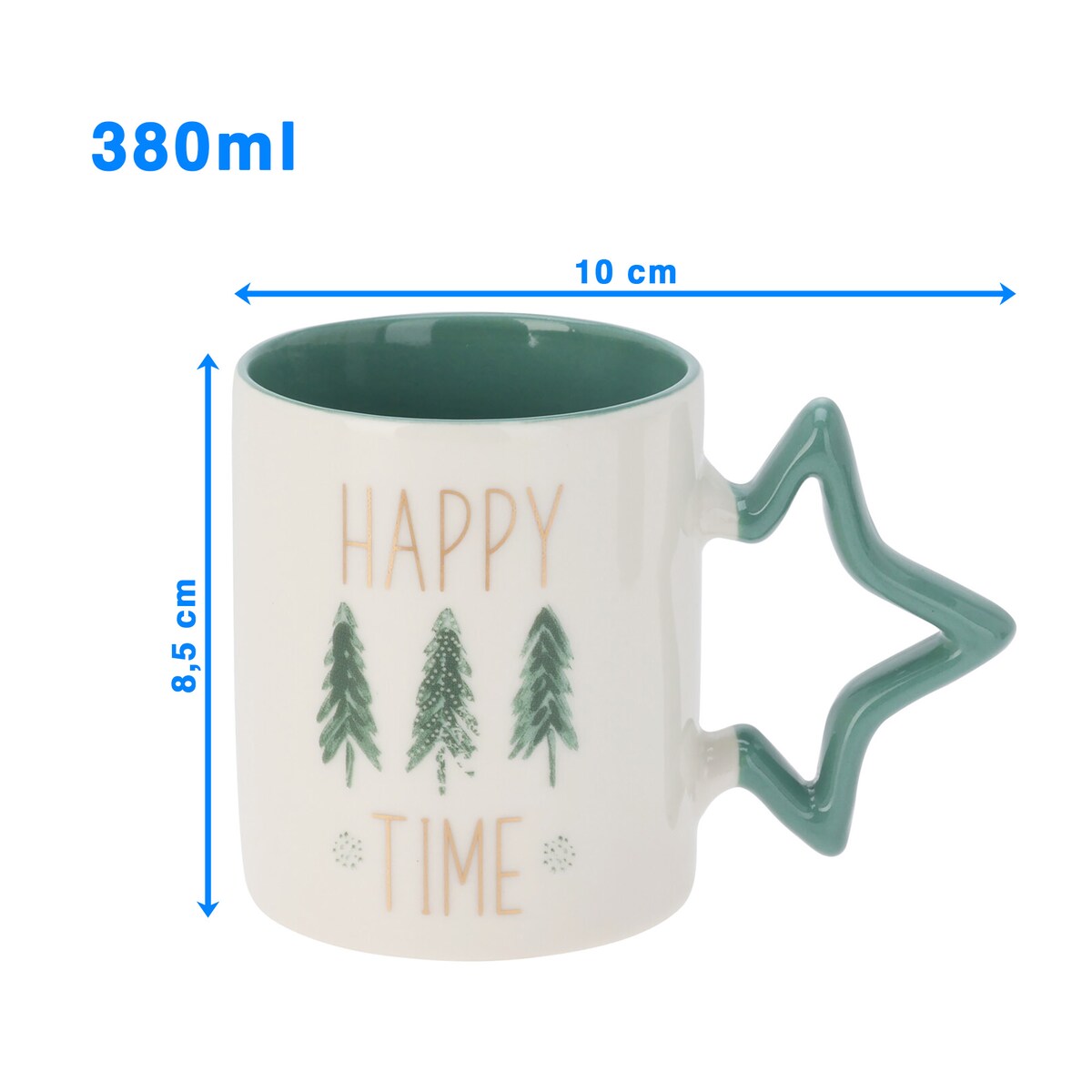 Kubek Z Uchem Świąteczny 380 Ml Porcelanowy Zimowy Świąteczny