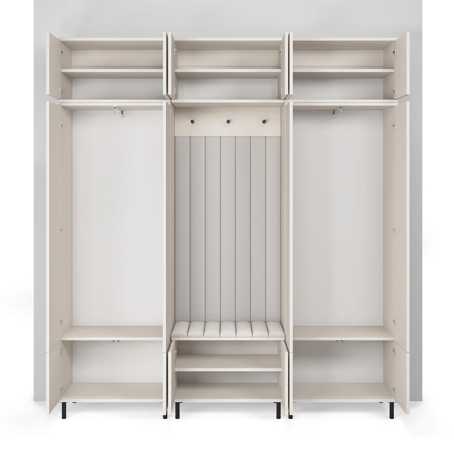 Przedpokój Ritmo wersja 3 frezowane fronty Cashmere panele Trinity 15