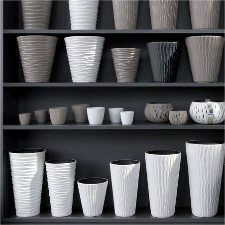 Doniczka Donica Ogrodowa 29,7/34,9/39 Cm Zestaw Na Taras Do Ogrodu Domu Biała