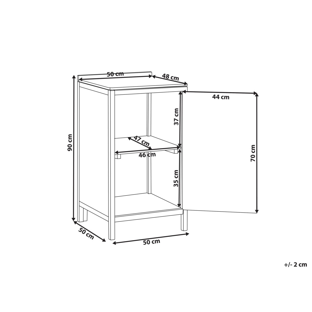 Szafka kuchenna ogrodowa VENOSA Drewno akacjowe 50 cm 50 cm Brązowy