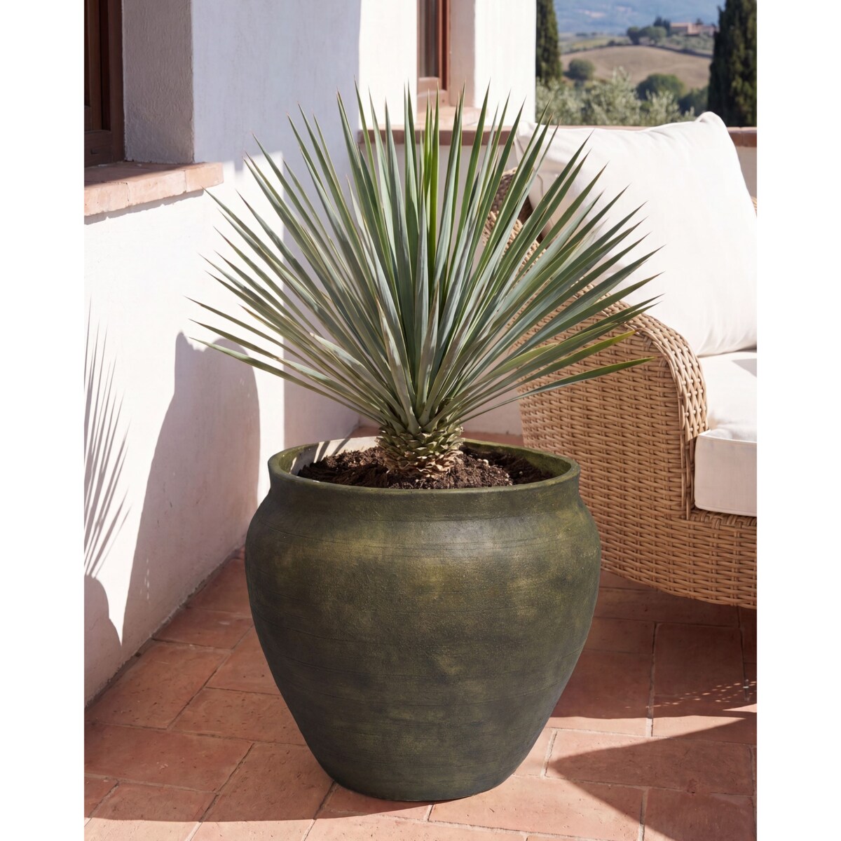 Donica THERISO 54 cm Ciemnozielony