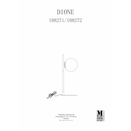 Stojąca lampa gabinetowa Dione kulista na stół biała czarna