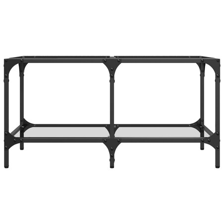 vidaXL Stolik kawowy ze szklanym blatem, 78,5x40x40 cm, stal