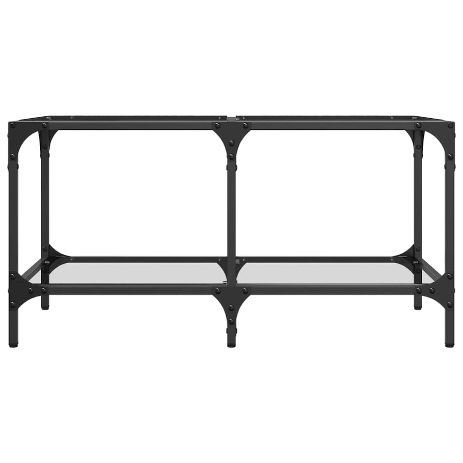 vidaXL Stolik kawowy ze szklanym blatem, 78,5x40x40 cm, stal