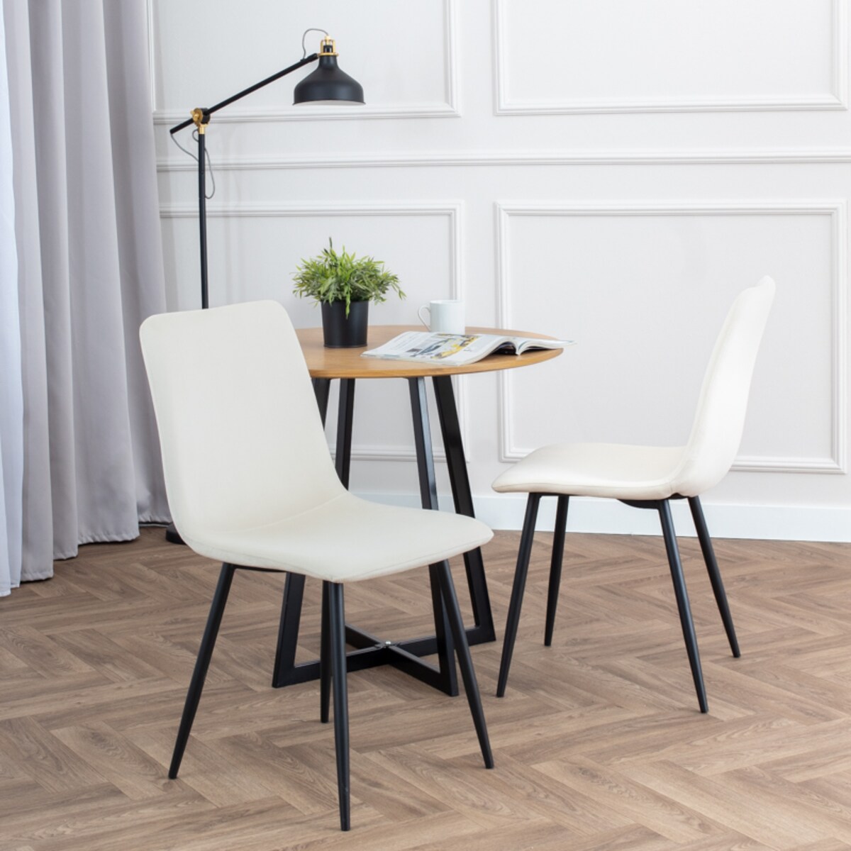 Krzesło tapicerowane klasyczne do salonu jadalni welurowe beżowe gładkie