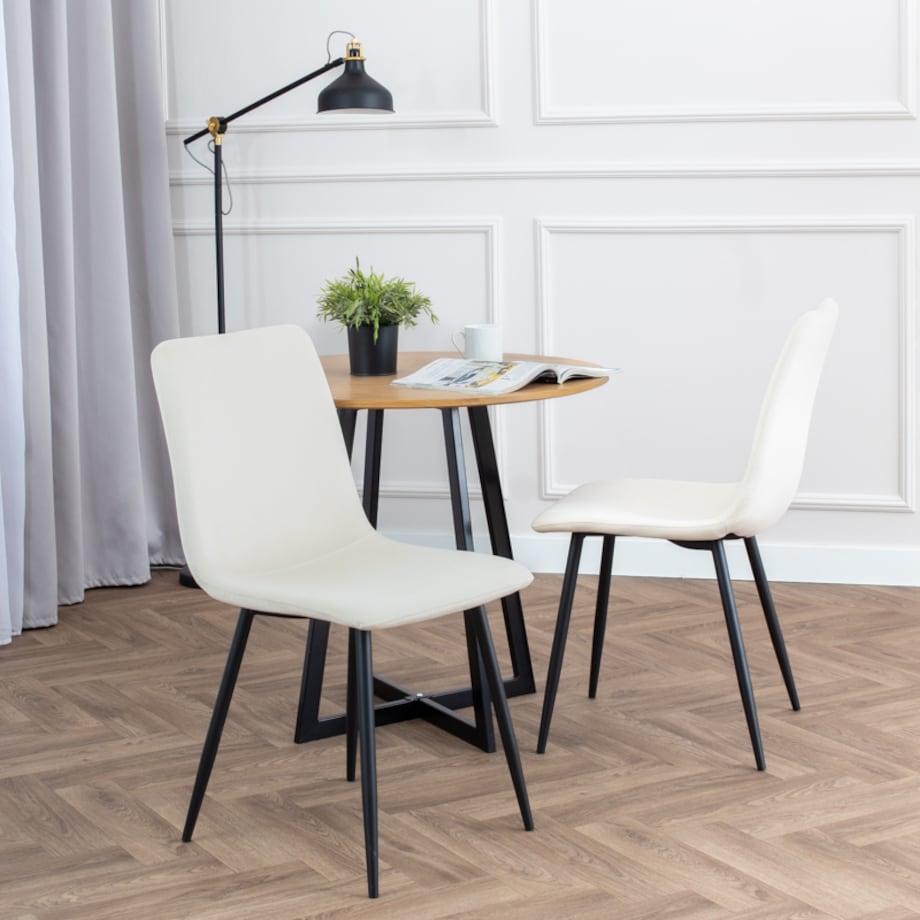 Krzesło tapicerowane klasyczne do salonu jadalni welurowe beżowe gładkie