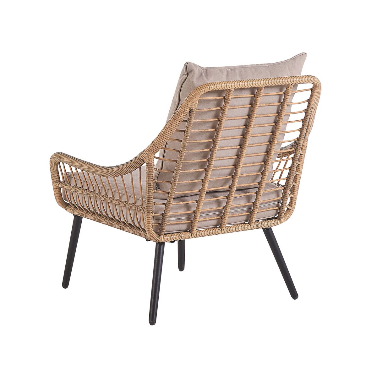 Zestaw mebli balkonowych z poduszkami LAURETO Technorattan Naturalny