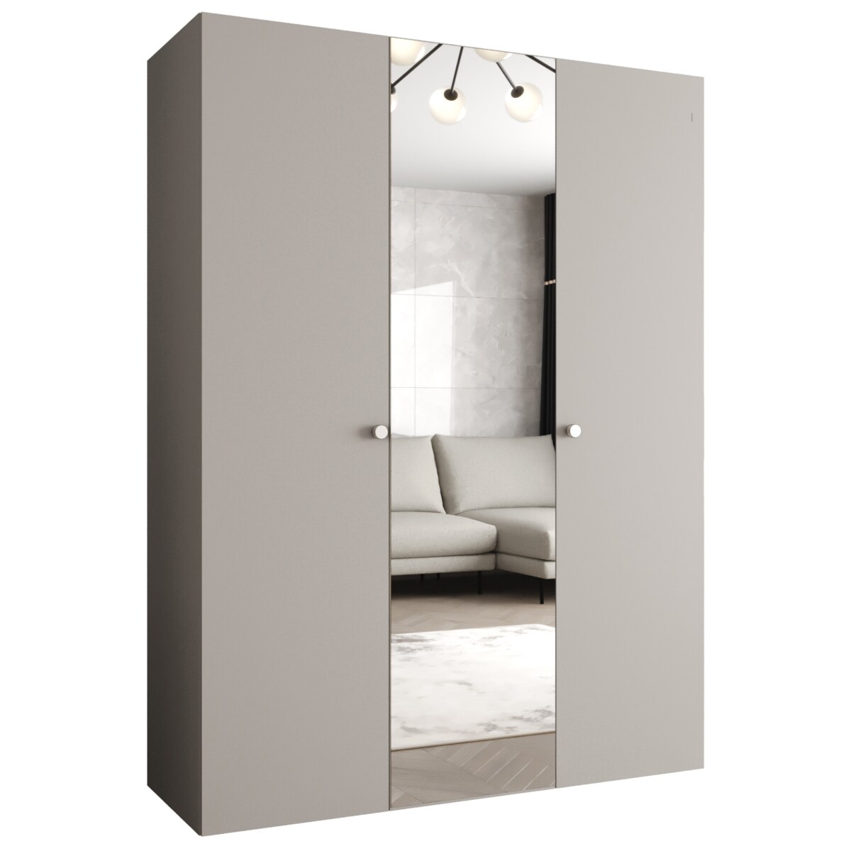 Szafa uchylna otwierana PARMA 2 150 wys. 202 cm Kaszmir + u. Srebrny