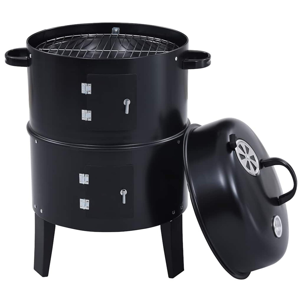 vidaXL Grill węglowy z wędzarnią 3-w-1, 40x80 cm