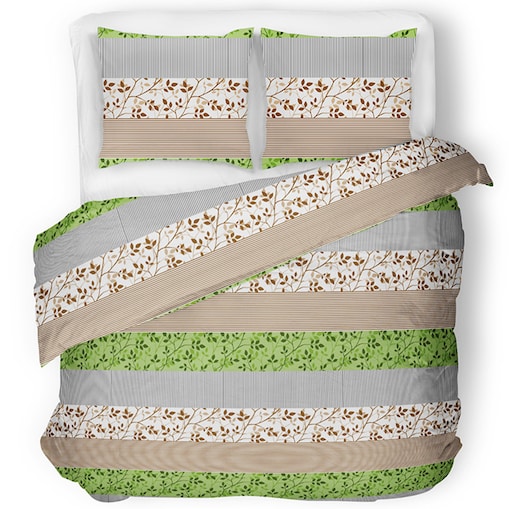 TERMES komplet pościeli z bawełny, zielony/beżowy, 160x200