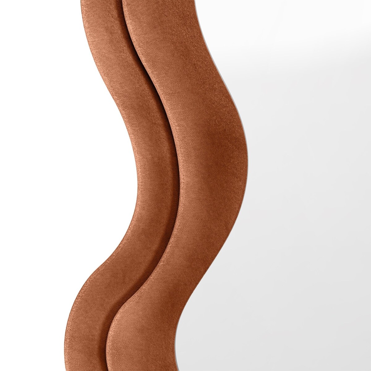 Lustro w falistej ramie aksamitne miedziane 170x60 cm