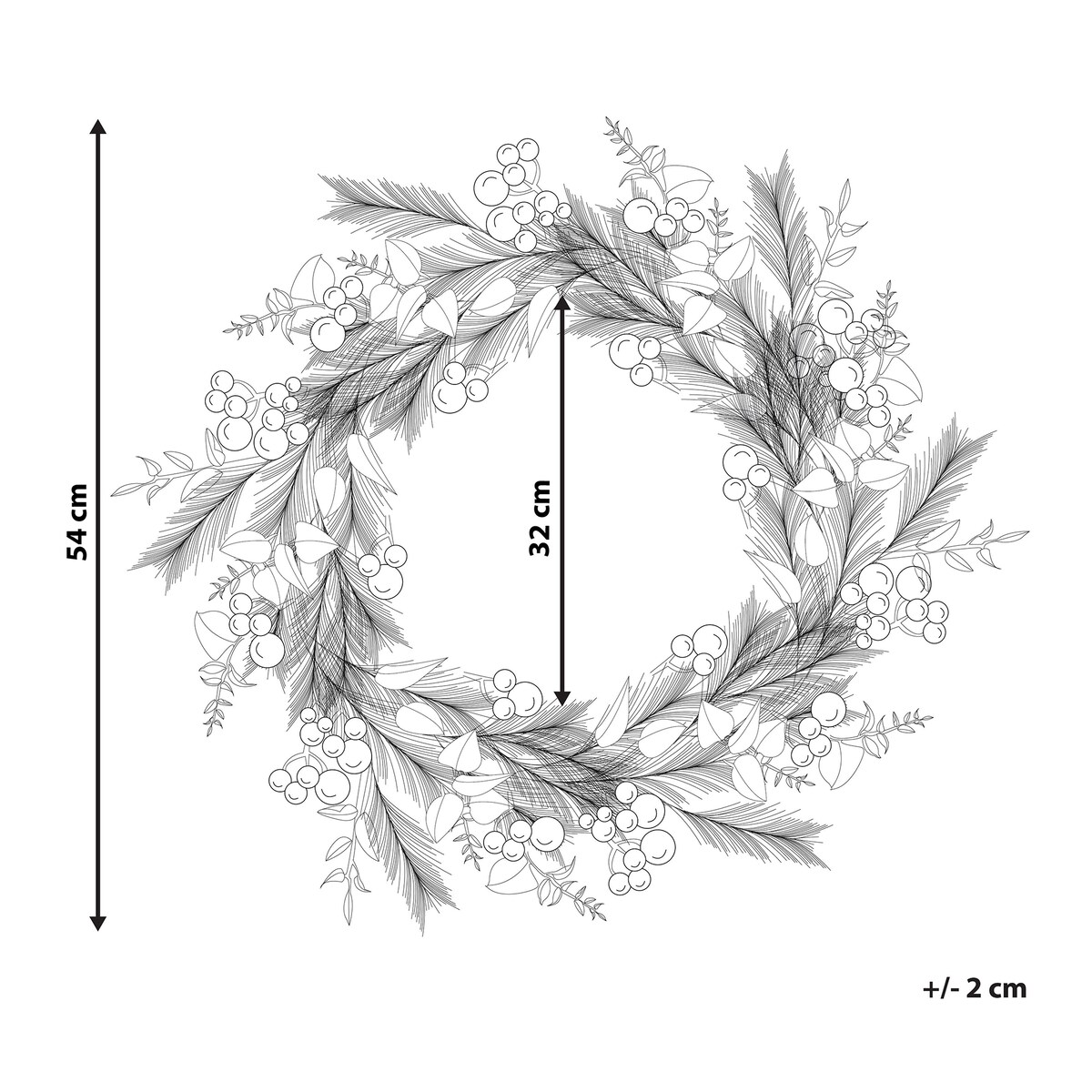 Wieniec świąteczny JURMU Zielony 54 cm