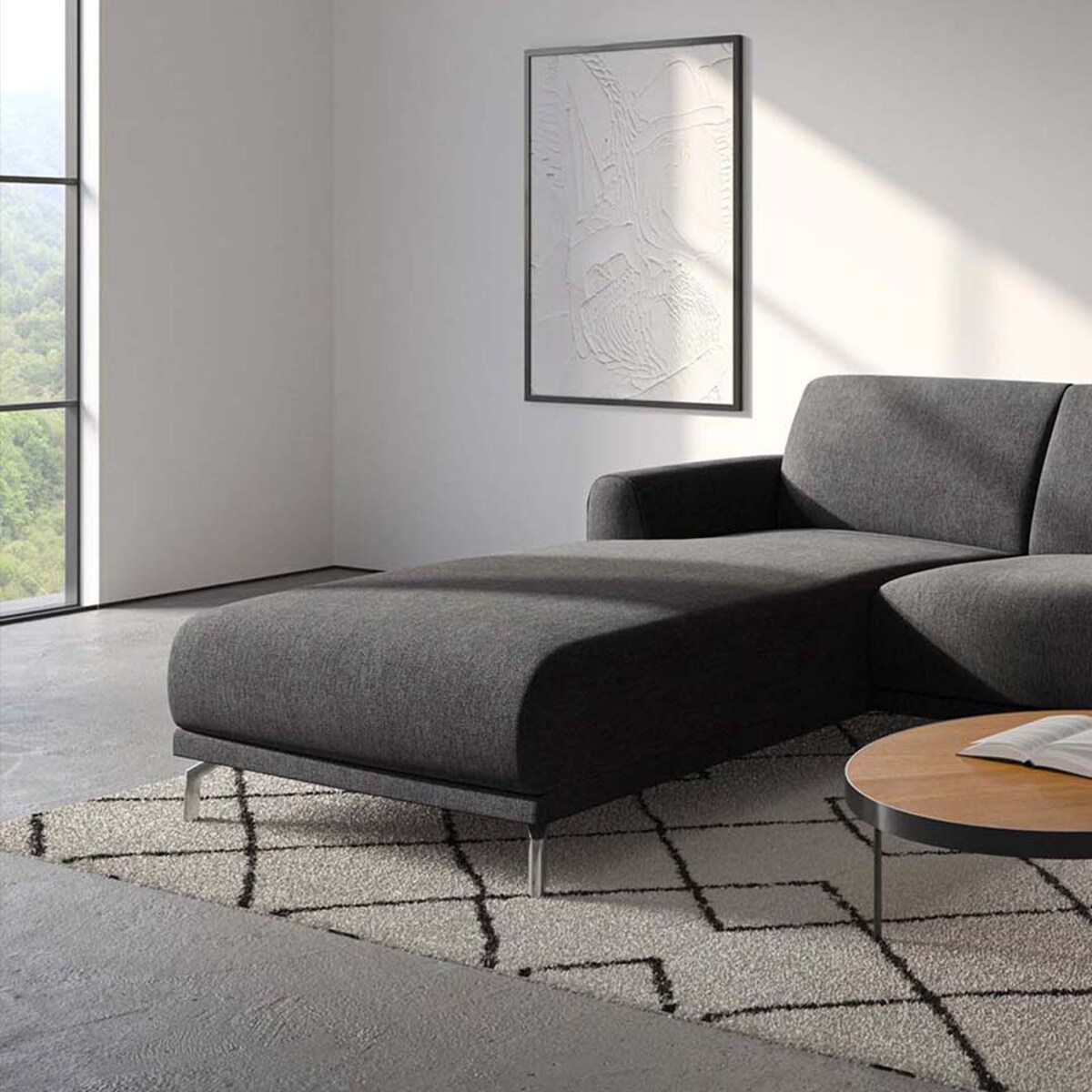 Sofa narożna Puzo - ciemnoszara