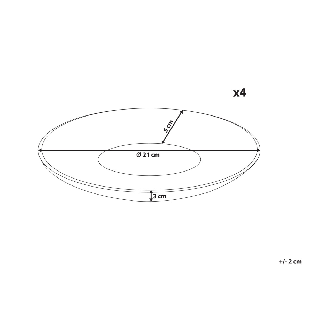 Zestaw 4 małych talerzy NETTLE Kamionka Biały