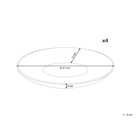 Zestaw 4 małych talerzy NETTLE Kamionka Biały