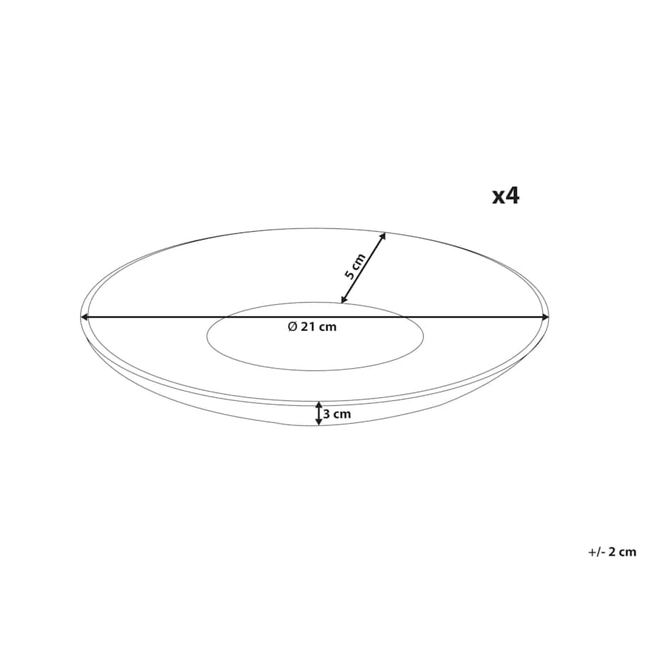Zestaw 4 małych talerzy NETTLE Kamionka Biały
