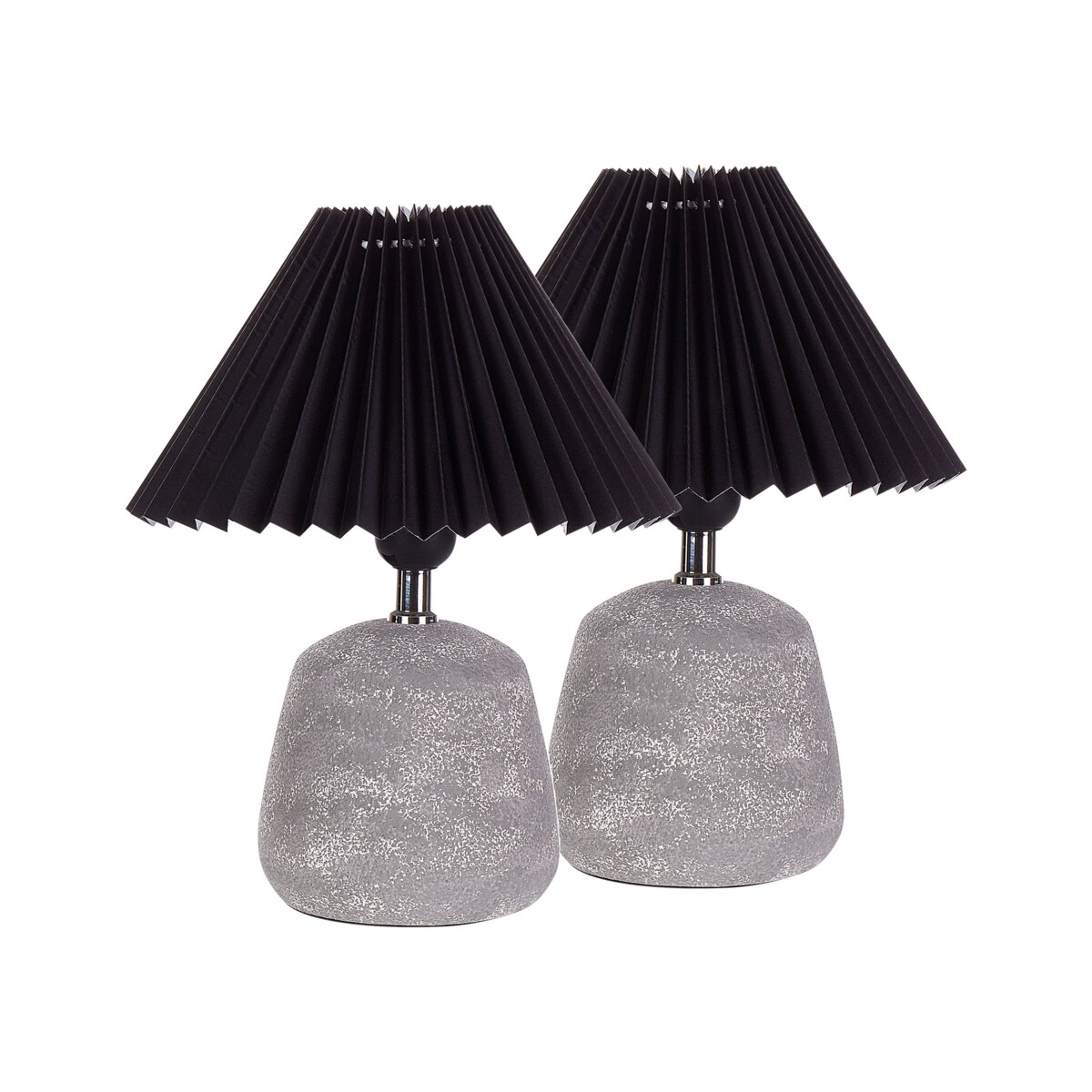 Zestaw 2 lampek nocnych ceramicznych czarny ZEYI