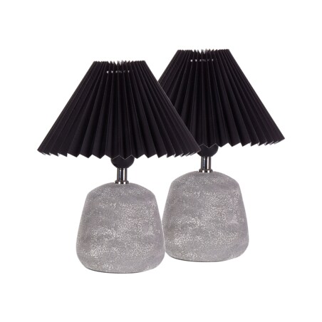 Zestaw 2 lampek nocnych ceramicznych czarny ZEYI