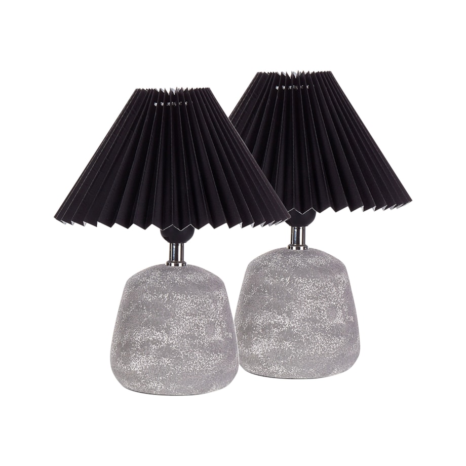 Zestaw 2 lampek nocnych ceramicznych czarny ZEYI