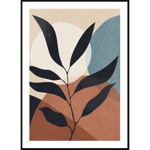 Poster Story, Plakat, Obraz - Delikatna Gałązka i Kształty No3, wymiary 21 x 30 cm