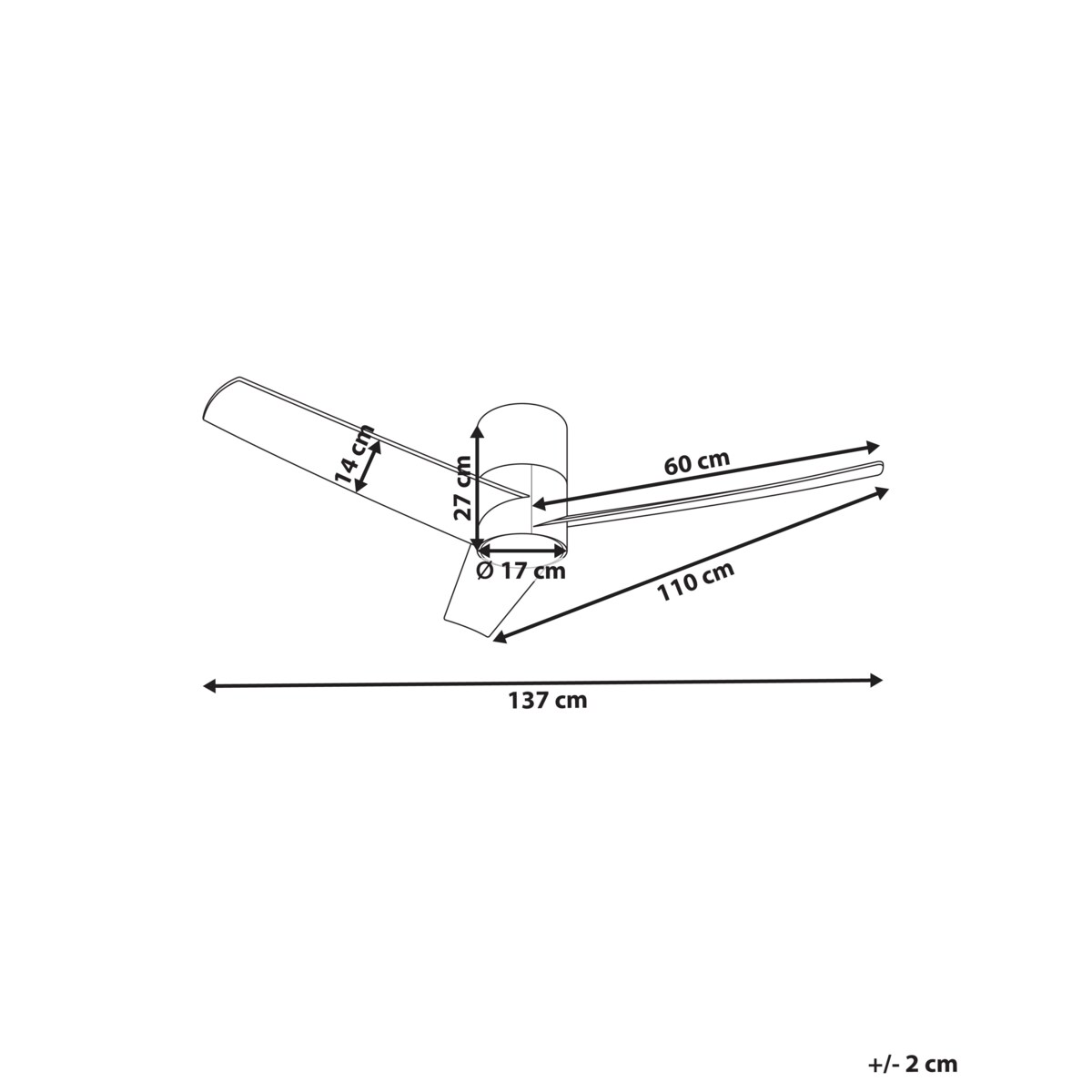 Wentylator sufitowy z lampą CANETE Z pilotem LED Czarny