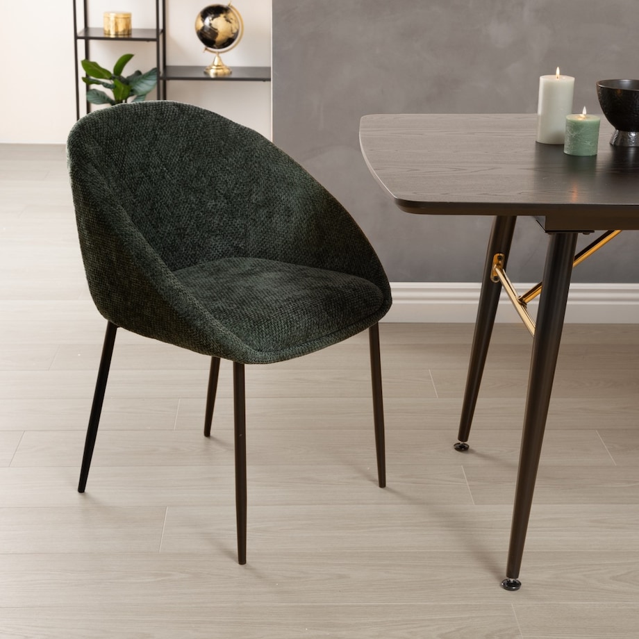 Krzesło tapicerowane, metalowe nogi, zieleń cedrowa Seliso