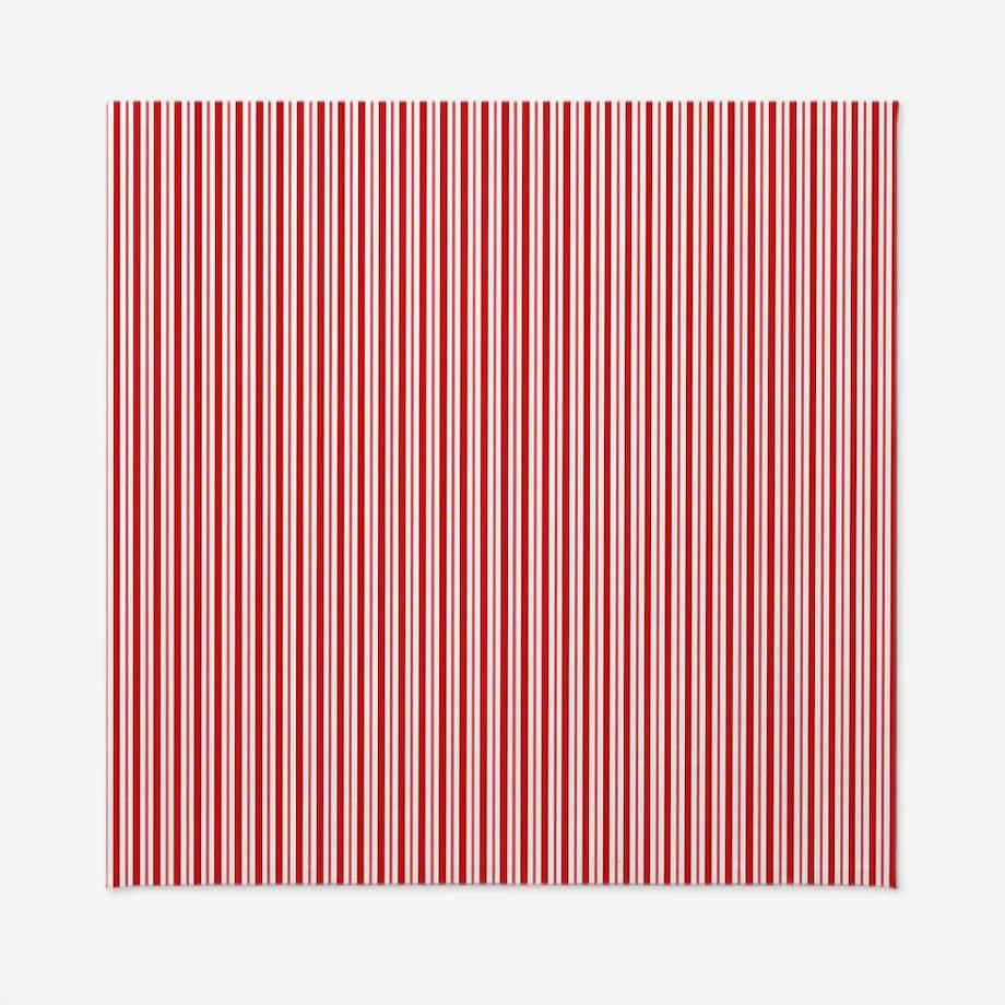 Obrus świąteczny - klasyczne czerwone świąteczne paski - 140x140