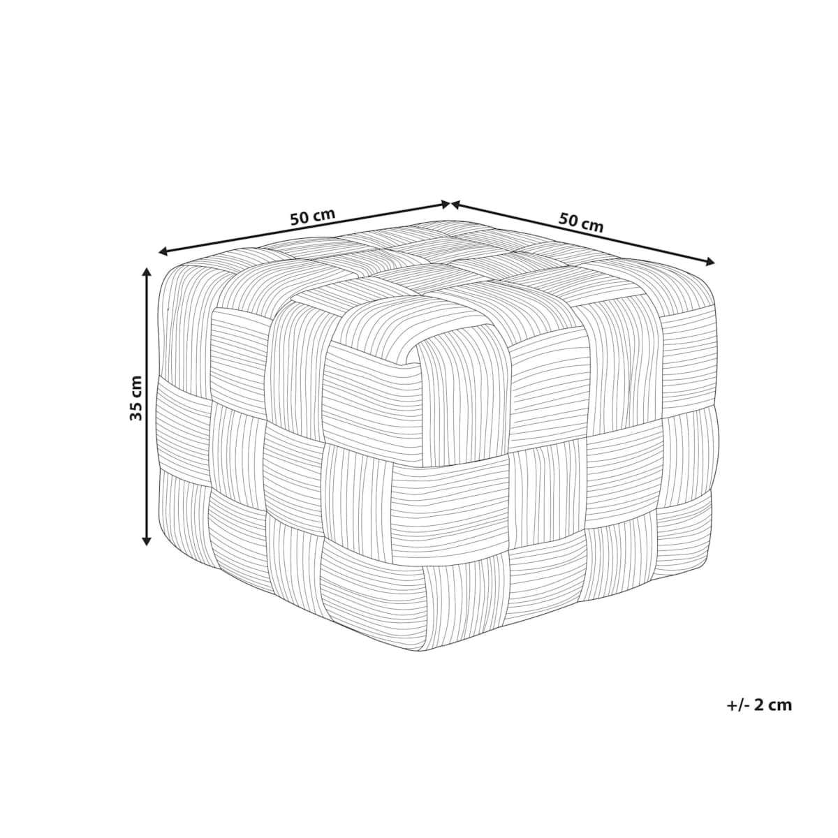 Puf jutowy 50 x 50 x 35 cm beżowy HOSRI