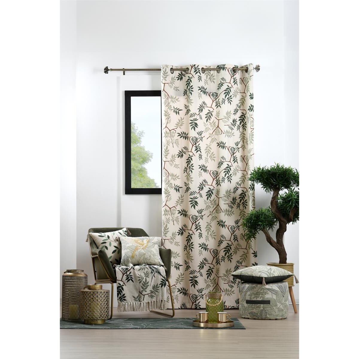 Zasłona bawełniana na przelotkach, BOTANYS, 140 x 260 cm