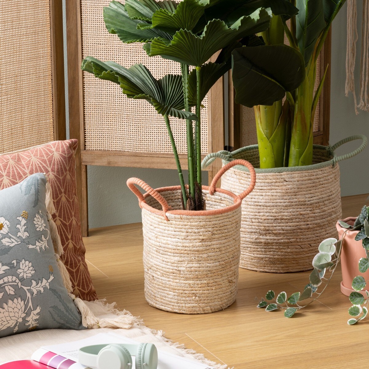 Komplet dwóch koszy z włókna kukurydzianego Wild