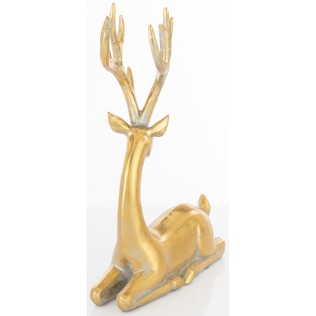 Figurka - jeleń leżący złoty 25x18,5 cm SASEUM - II