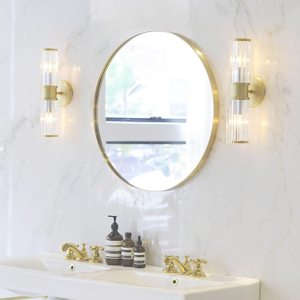 Lustro 50 Cm Złota Rama