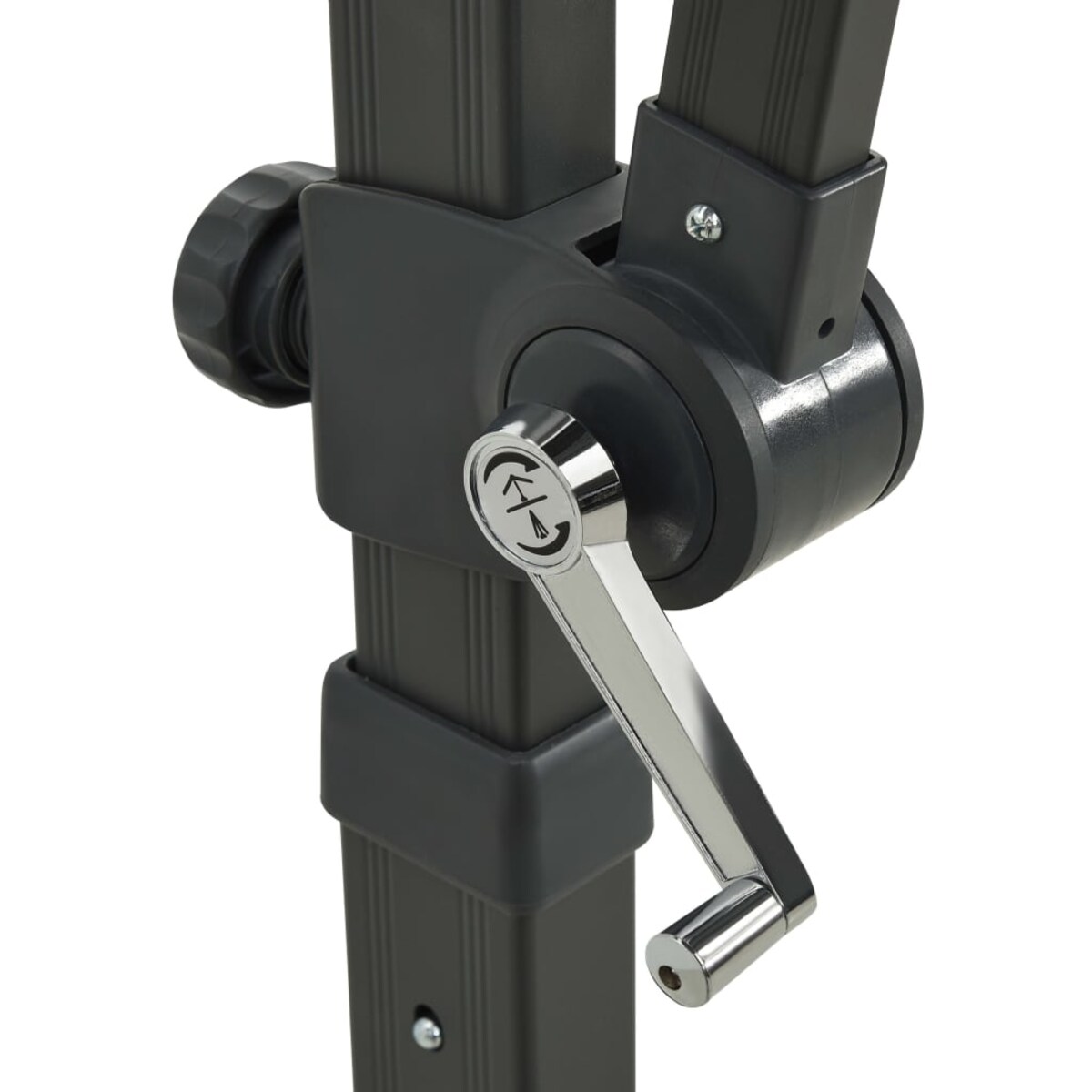 vidaXL Parasol wiszący z lampkami LED i słupkiem, terakota, 250 cm