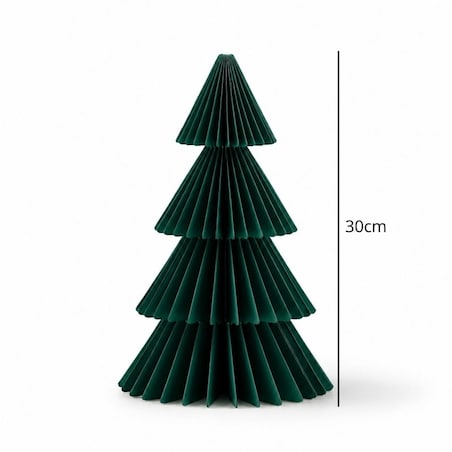 Papierowa dekoracja choinka Bożonarodzeniowa składana, zielona 30cm WOZ66