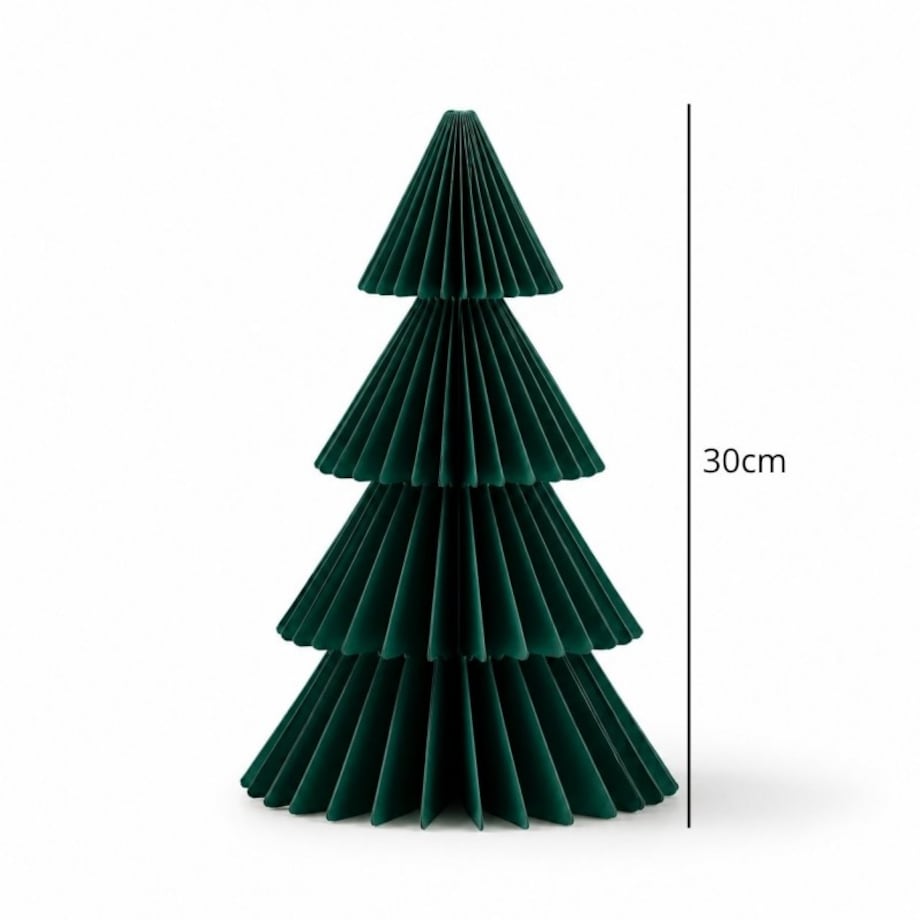 Papierowa dekoracja choinka Bożonarodzeniowa składana, zielona 30cm WOZ66