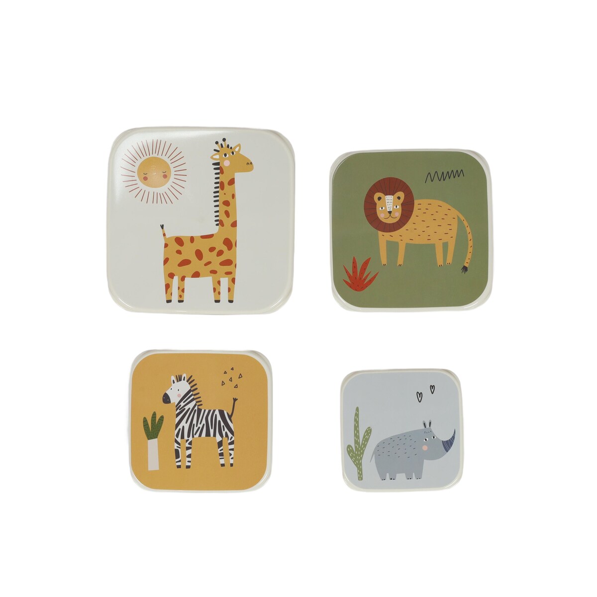 Komplet pojemników na żywność dla dzieci, 4 sztuki