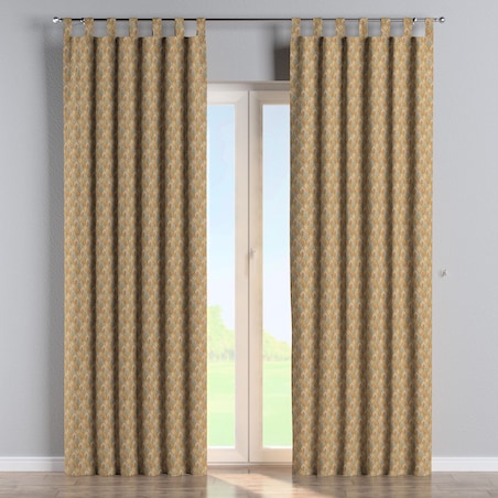 Zasłona na szelkach 1 szt. 130x260 beżowo-zielony motyw roślinny