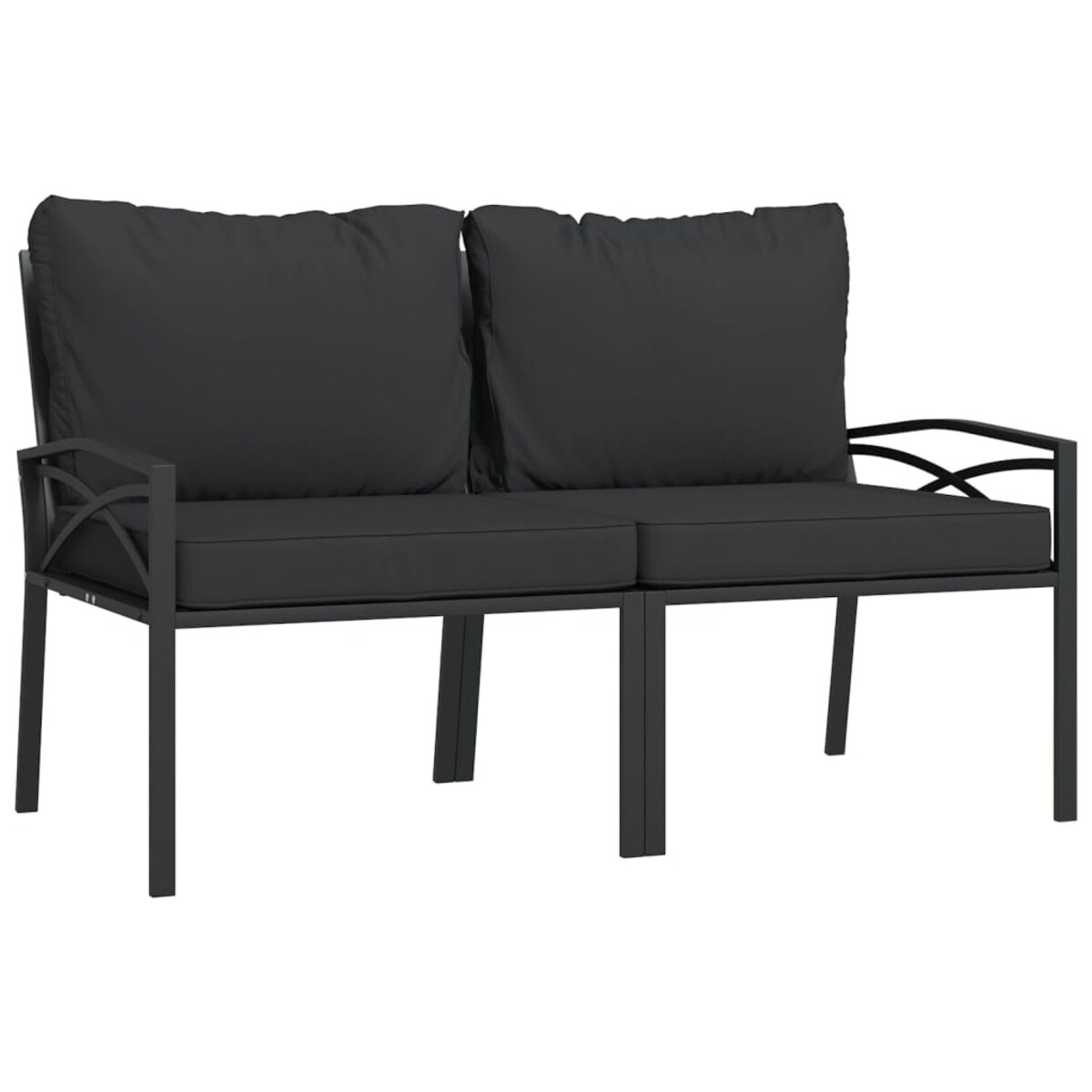 vidaXL Krzesła ogrodowe z szarymi poduszkami, 2 szt, 62x75x79 cm, stal