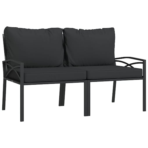vidaXL Krzesła ogrodowe z szarymi poduszkami, 2 szt, 62x75x79 cm, stal