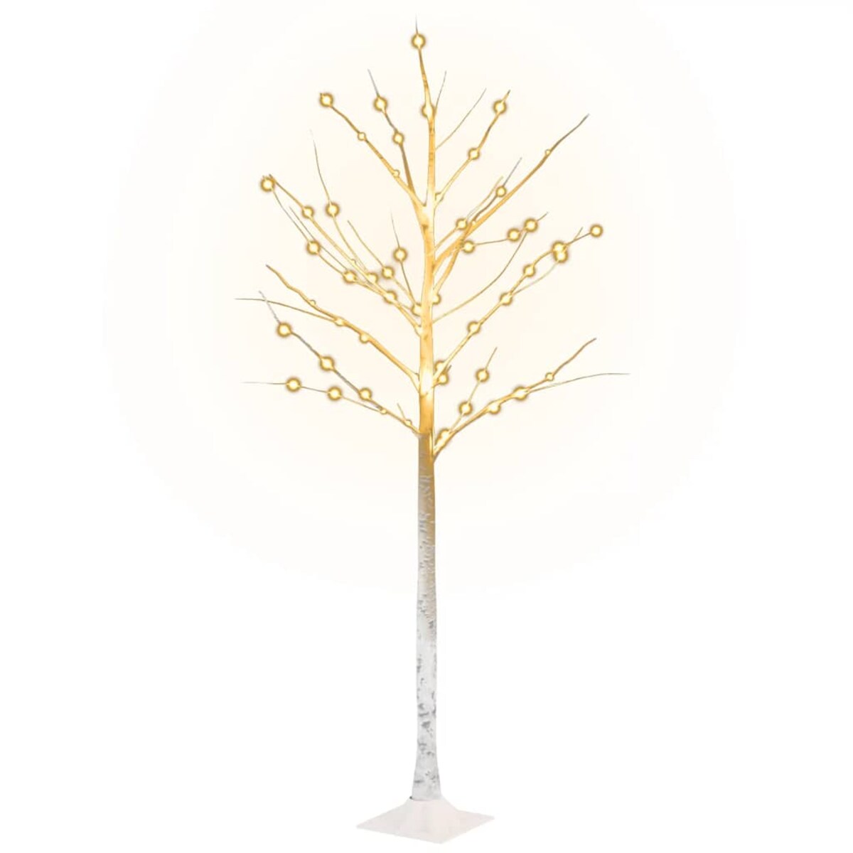 vidaXL Brzoza z oświetleniem, 72 ciepłe białe LED, 150 cm