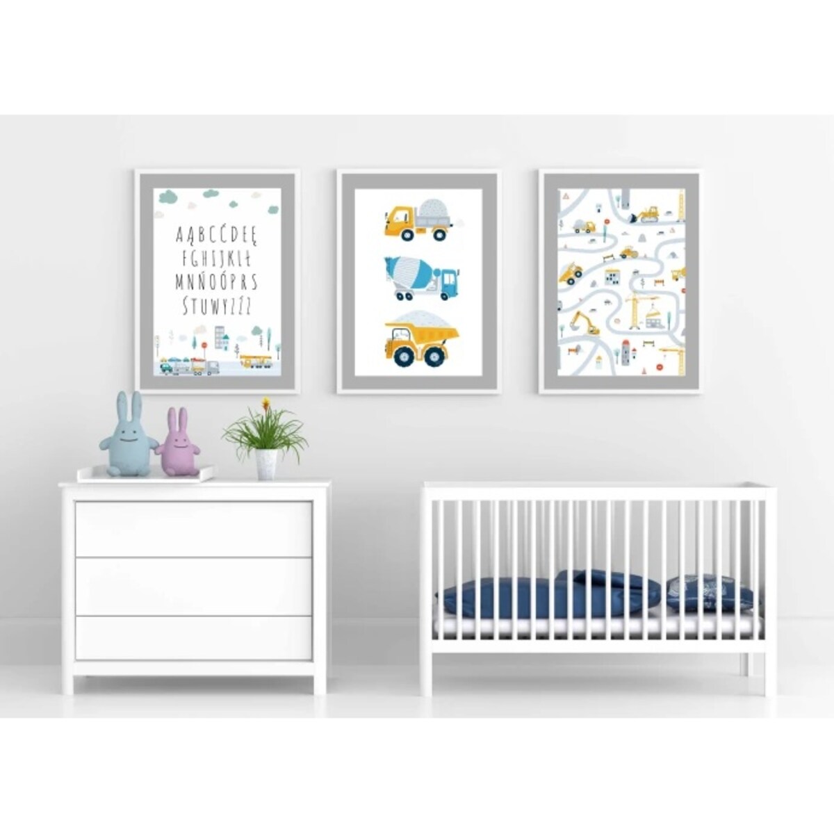 Plakaty z ramką do pokoju dziecięcego Obrazy na ścianę dla chłopca Auta